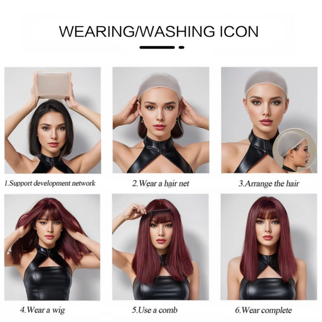 European and American Wig Women's Hair Bangs Long Hair Big Waves pink Lacy Average Size Chemical Fiber Wig