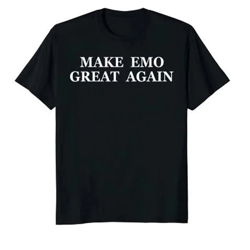 Summer Fashion Women Tops Make Emo Great Again Letter Printing Tshirts Cotton Round Neck Tops Graphic T Shirt for Female