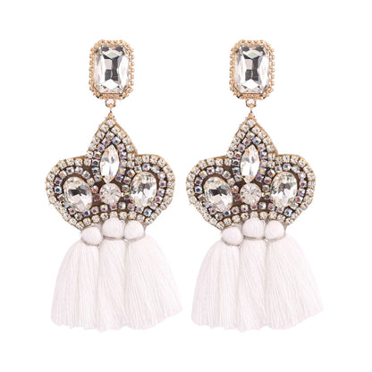 New Earrings Tassel Drop Earring Jewelry Earrings For Women Crystal Earrings Crown Dangle Earrings Long Earrings Boho Earings