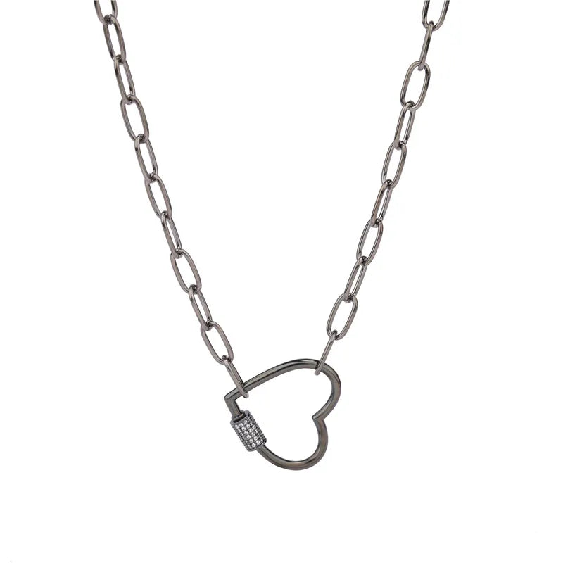 Necklace For Women Punk thick chain necklace zircon spiral Clasps pendant necklace women 2020 latest design charm jewelry