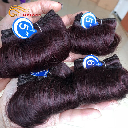 Brazilian Curly Hair Weave Bundles 100% Human Hair 4 Bundles Afro 1B 30 Burgundy Bundles Hair Extension 5 5 6 7 Inches Remy Hair