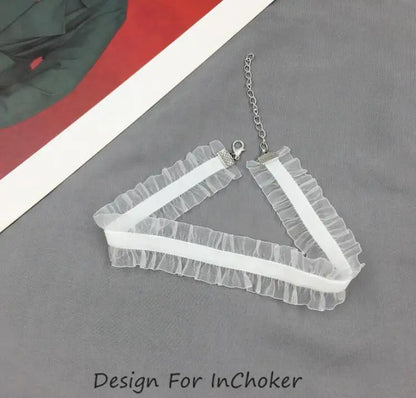 New Lace Collar Black White Necklace 2021 Black White Clavicle Choker INS Style Short Necklace for Women Jewelry Wholesale