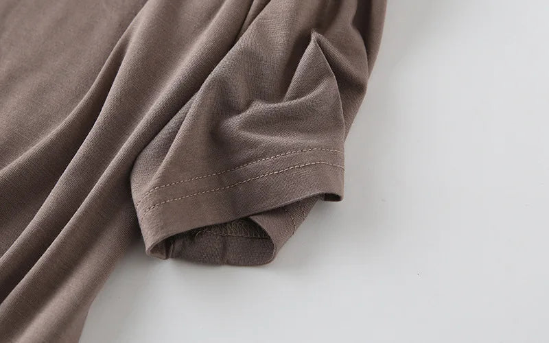 Fashion Tops Tees 2024 Summer T-shirt Women Half-Sleeve Solid Loose Shirt V-neck Oversize Basic Top Shirts for Women Casual