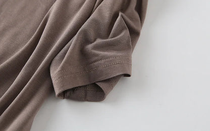 Fashion Tops Tees 2024 Summer T-shirt Women Half-Sleeve Solid Loose Shirt V-neck Oversize Basic Top Shirts for Women Casual