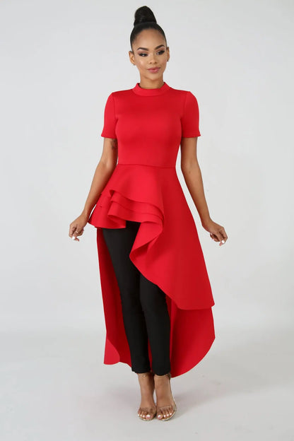 Fashion Evening Party Club Dress For Women Short Sleeve Irregular Ruffle Robe Dinner Dress Female African Clothing White Vestido