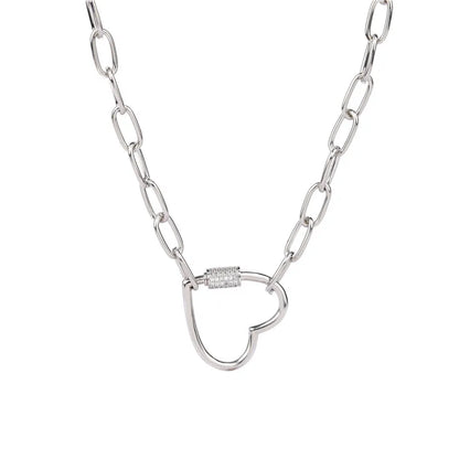 Necklace For Women Punk thick chain necklace zircon spiral Clasps pendant necklace women 2020 latest design charm jewelry