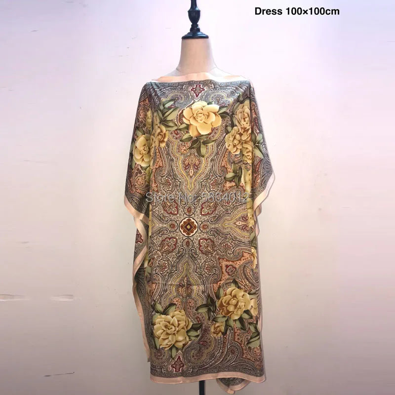 Printed Dresses For Women 2020 Fashion Design Loose Dress Batwing Maxi Long Femme Vestidos Summer Autumn Party Elegant Dress