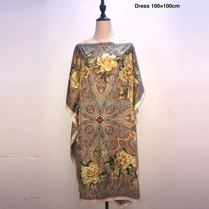 Printed Dresses For Women 2020 Fashion Design Loose Dress Batwing Maxi Long Femme Vestidos Summer Autumn Party Elegant Dress