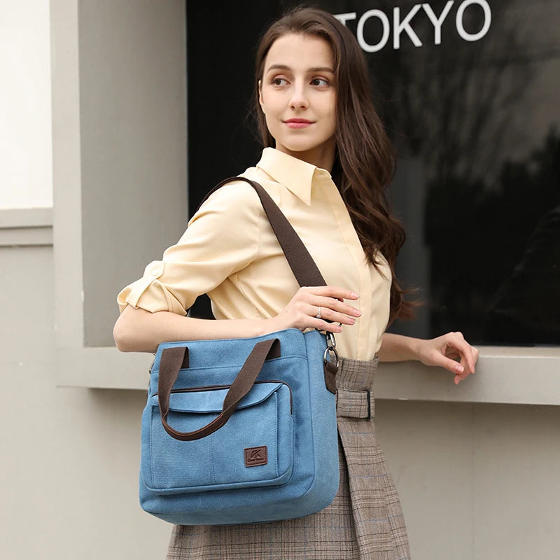 2024 Women Bag New Fashion Messenger Bag Women Shoulder Bag Canvas Handbag Purse Large Capacity Fashion Female Tote Shopping Bag