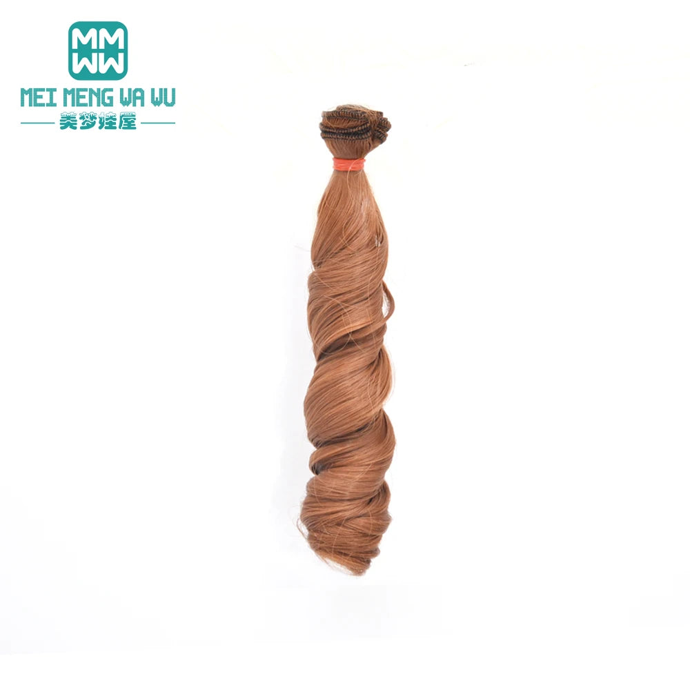1pcs 15cm*100CM curl brown golden black khaki BJD Doll Wigs hair for 1/3 1/4 BJD dolls