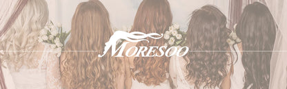 Moresoo Human Hair Bundles Weave in Double Wefted Machine Remy Hair Balayage Hair Pieces for Women Straight Weft Hair Extension