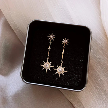 Fashion crystal star long earrings for women with earrings for friends gift trendy Earrings exaggerated Earrings
