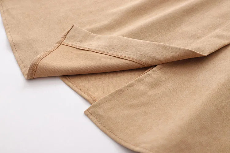 Women Casual Skirts Spring And Autumn Solid High Waist Irregular Pockets Midi Skirts Fashion Simple Elegant Saia Faldas