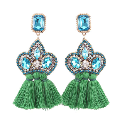 New Earrings Tassel Drop Earring Jewelry Earrings For Women Crystal Earrings Crown Dangle Earrings Long Earrings Boho Earings