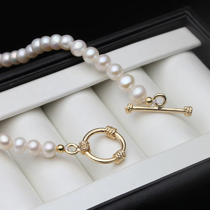 Women's Necklace White Natural Freshwater Round Long Pearl Necklace Bride Weddings Gift Pearl Sweater Chains