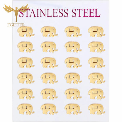 Wholesale Stainless Steel Earrings for Women Girl Animal Clover Flower Cat Bird Unicorn Bear Butterfly Dragonfly Dog Ear Studs