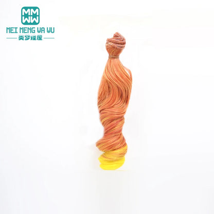 1pcs 15cm*100CM curl brown golden black khaki BJD Doll Wigs hair for 1/3 1/4 BJD dolls