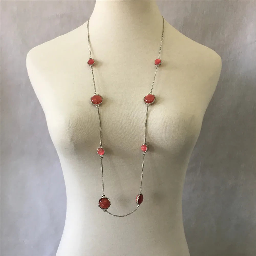 Chain Necklace for Women Gold Color Chain Necklace Pendant on neck Bohemian Sweater Necklace Women Jewelry Wholesale