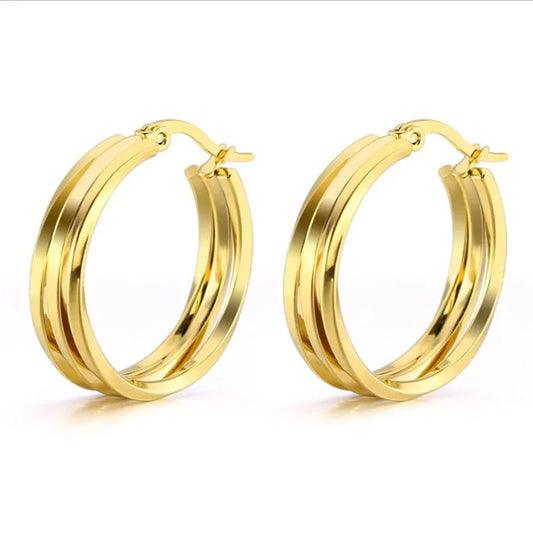 1 Pair Stainless Steel Gold-color Earrings Open Ear Rings For Jewlery Making DIY Components Accessories
