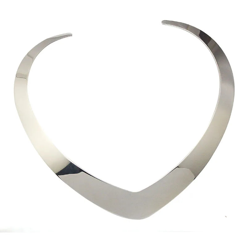 Collar Choker Necklace Neck Jewelry For Women Fashion 316L Stainless Steel Simple Personality Gold Torques Necklace