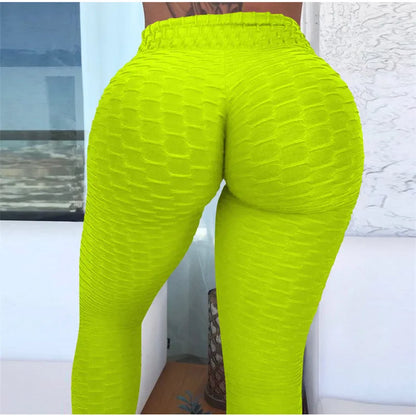 Yoga Pants Pink Jacquard Leggings Women Seamless High Waist Fitness Workout Pants Outdoor Sports Trousers Streetwear Bottom