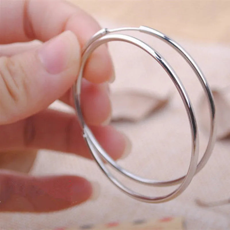 925 sterling silver earrings Big earrings Earrings for women Wedding earrings Round earrings Silver earrings Earrings circle