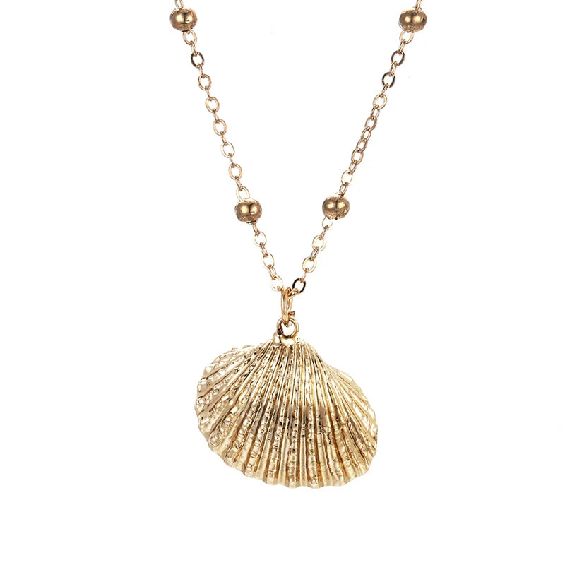 Natural Bohemian Conch Necklaces For Women Girls Fashion Shell Cowrie Pendant Necklace Ocean Beach Female Summer Jewelry Gifts