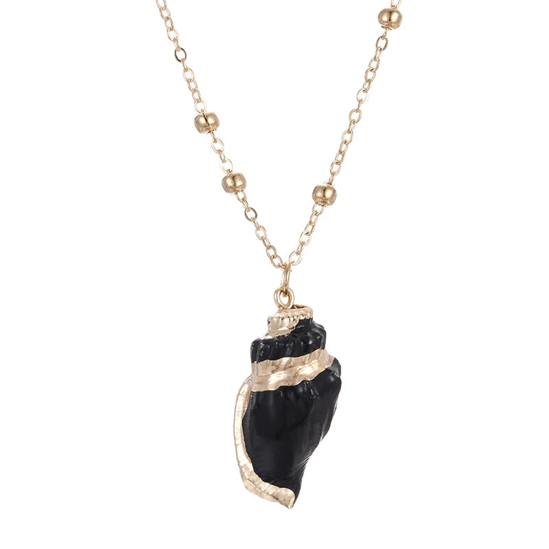 Natural Bohemian Conch Necklaces For Women Girls Fashion Shell Cowrie Pendant Necklace Ocean Beach Female Summer Jewelry Gifts