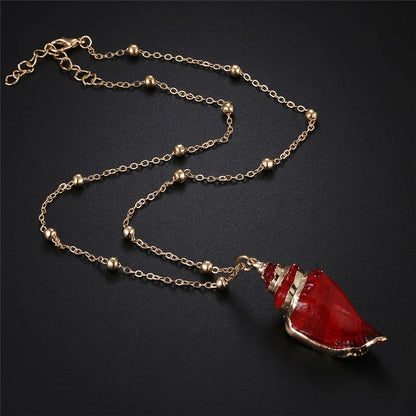 Natural Bohemian Conch Necklaces For Women Girls Fashion Shell Cowrie Pendant Necklace Ocean Beach Female Summer Jewelry Gifts