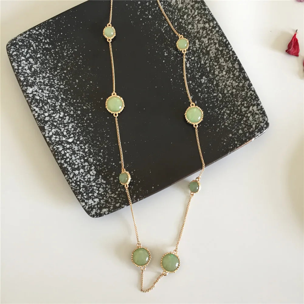 Chain Necklace for Women Gold Color Chain Necklace Pendant on neck Bohemian Sweater Necklace Women Jewelry Wholesale