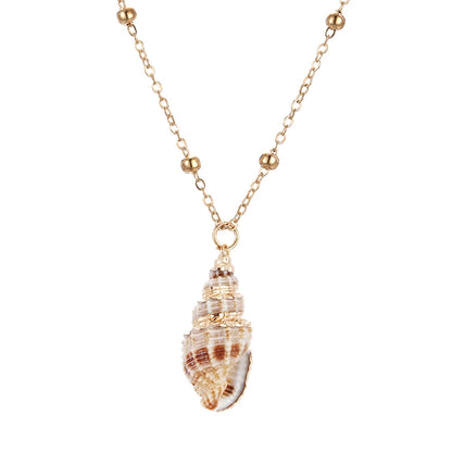 Natural Bohemian Conch Necklaces For Women Girls Fashion Shell Cowrie Pendant Necklace Ocean Beach Female Summer Jewelry Gifts