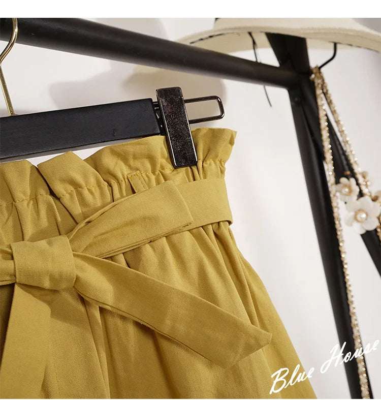 Summer Autumn Skirts Womens Midi Knee Length Korean Elegant Button High Waist Skirt Female Pleated School Skirt