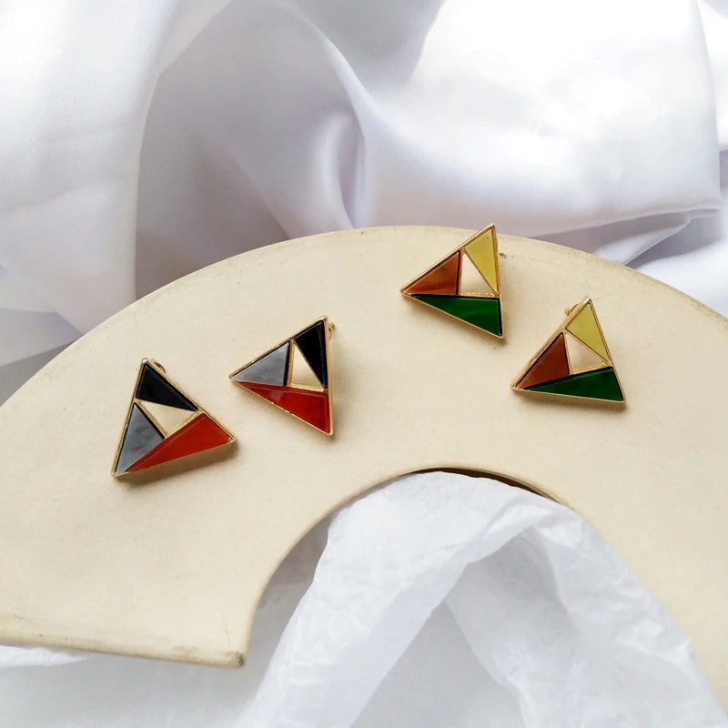 fashionable earrings Fashion trend Ms decoration earrings Colourful matching earrings Geometric accessories wholesale earrings