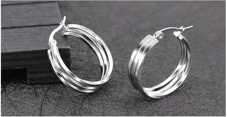 1 Pair Stainless Steel Gold-color Earrings Open Ear Rings For Jewlery Making DIY Components Accessories