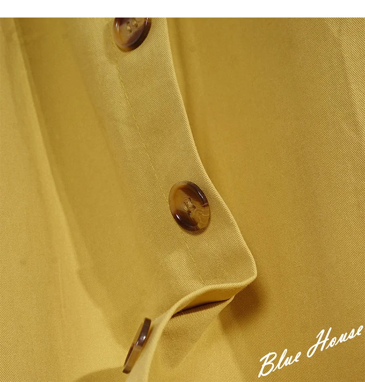 Summer Autumn Skirts Womens Midi Knee Length Korean Elegant Button High Waist Skirt Female Pleated School Skirt