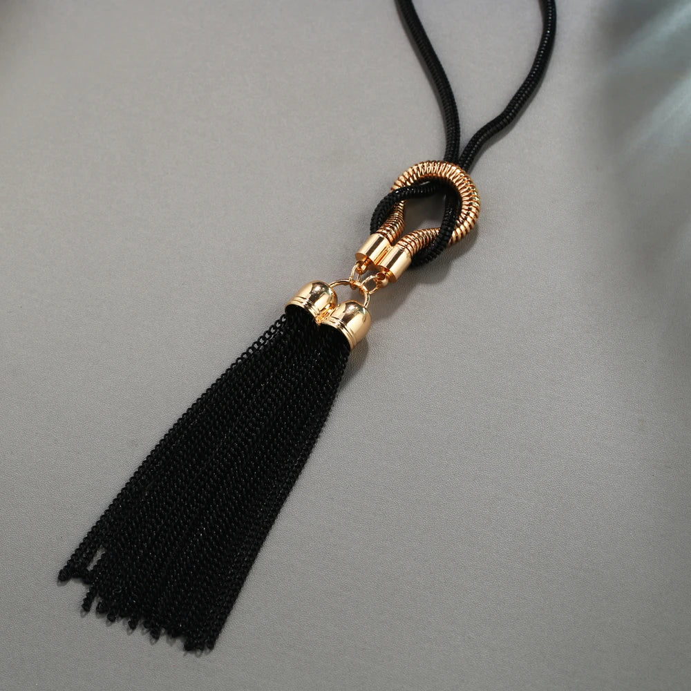 Fashion Long Necklace for Women Collier Femme Vintage Tassel Necklaces & Pendants 2022 Statement Jewelry Collar Mujer Maxi Colar