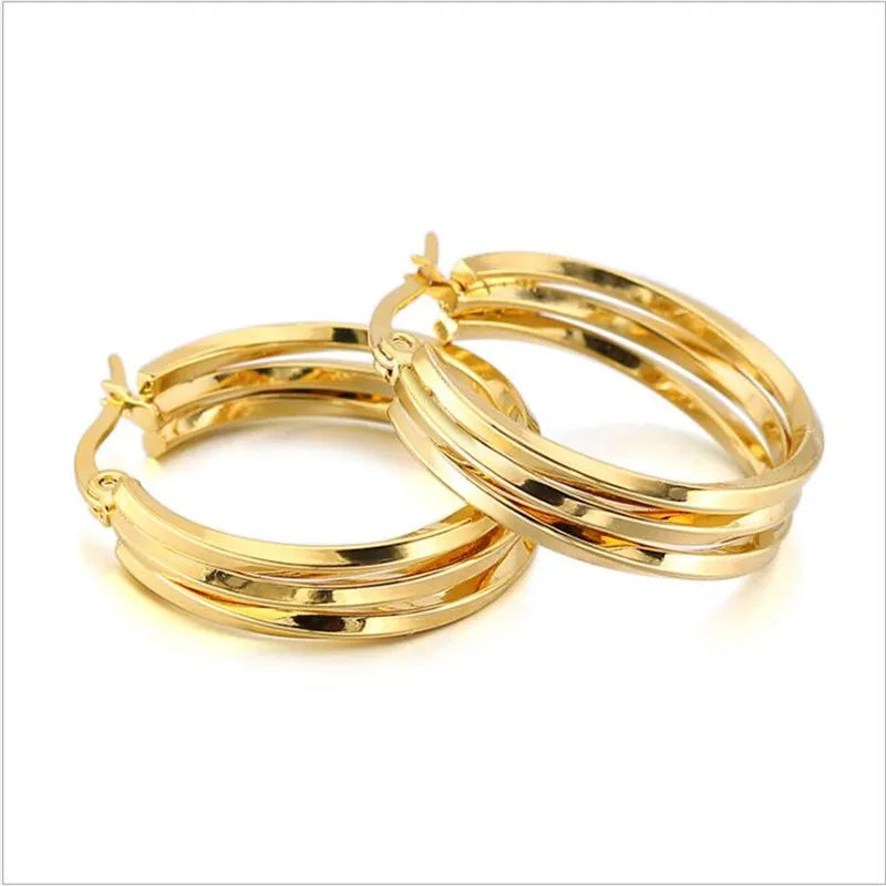 1 Pair Stainless Steel Gold-color Earrings Open Ear Rings For Jewlery Making DIY Components Accessories
