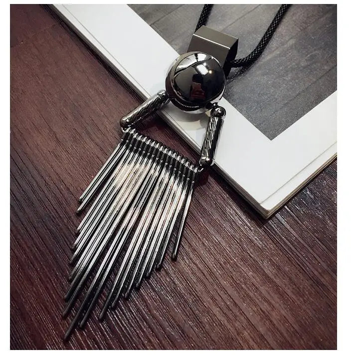 Fashion Long Necklace for Women Collier Femme Vintage Tassel Necklaces & Pendants 2022 Statement Jewelry Collar Mujer Maxi Colar