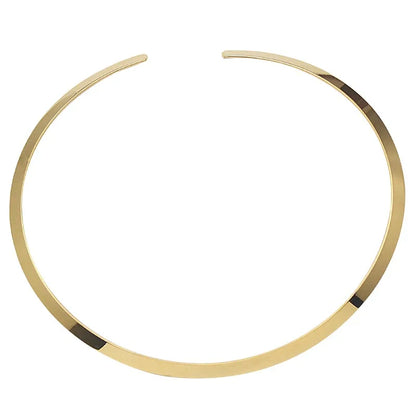Collar Choker Necklace Neck Jewelry For Women Fashion 316L Stainless Steel Simple Personality Gold Torques Necklace