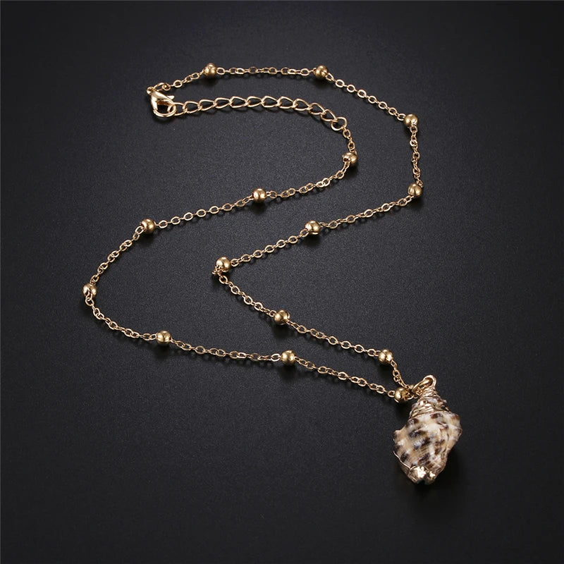 Natural Bohemian Conch Necklaces For Women Girls Fashion Shell Cowrie Pendant Necklace Ocean Beach Female Summer Jewelry Gifts