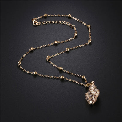 Natural Bohemian Conch Necklaces For Women Girls Fashion Shell Cowrie Pendant Necklace Ocean Beach Female Summer Jewelry Gifts