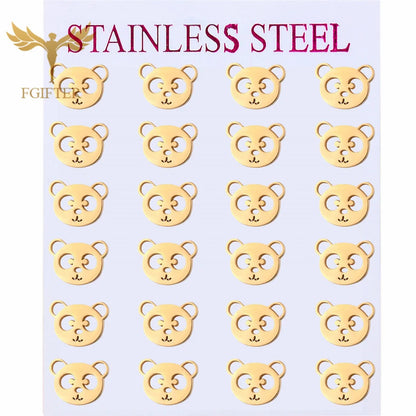 Wholesale Stainless Steel Earrings for Women Girl Animal Clover Flower Cat Bird Unicorn Bear Butterfly Dragonfly Dog Ear Studs