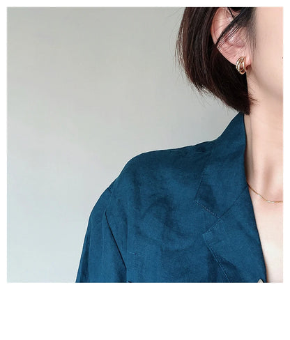 2025 New European and American Simple Metal Arc Earrings Are Small Accessories For Woman‘s Korean Fashion Jewelry Girls Students