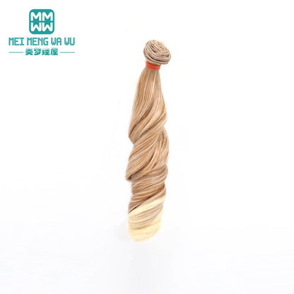 1pcs 15cm*100CM curl brown golden black khaki BJD Doll Wigs hair for 1/3 1/4 BJD dolls