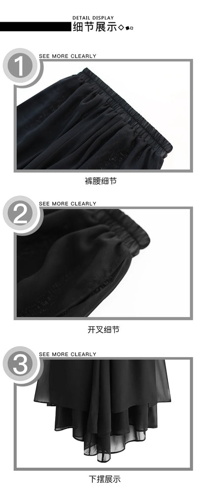 Modern Dance Training Pants Adult Classical Yoga Costumes Chiffon Elegant Wide-Legged Pants Form High Quality