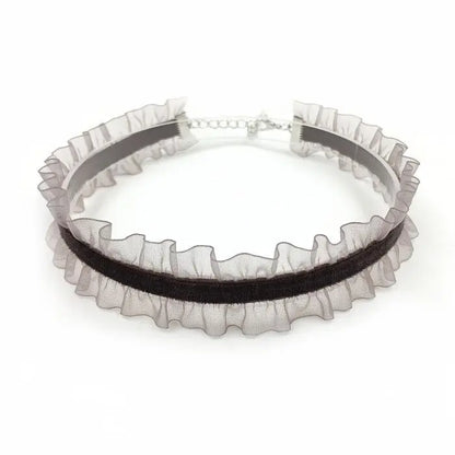 New Lace Collar Black White Necklace 2021 Black White Clavicle Choker INS Style Short Necklace for Women Jewelry Wholesale