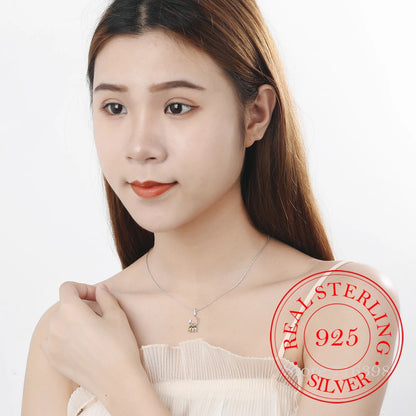 925 Sterling Silver Necklace For Women Cute Fish and Fish Hook Necklace Colar De Prata Chain Jewelry