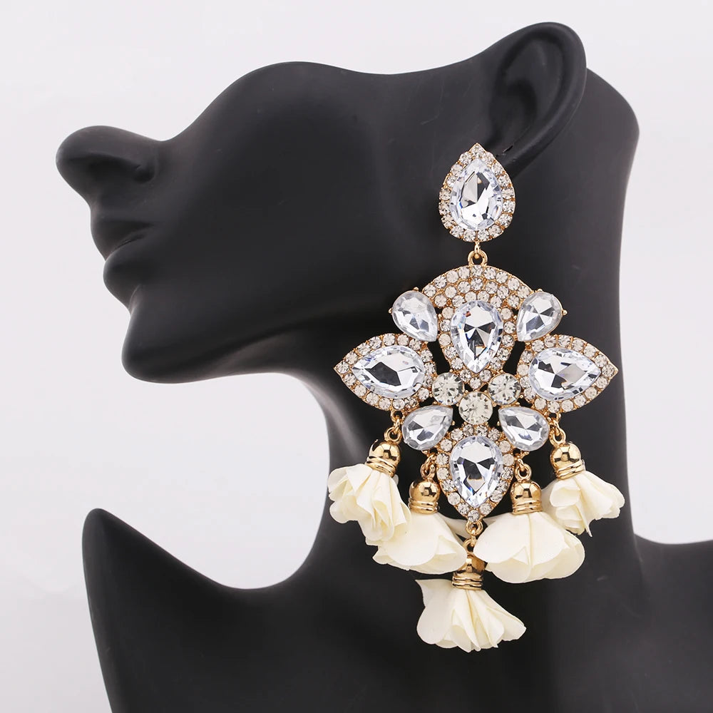 New Earrings Tassel Drop Earring Jewelry Earrings For Women Crystal Earrings Crown Dangle Earrings Long Earrings Boho Earings