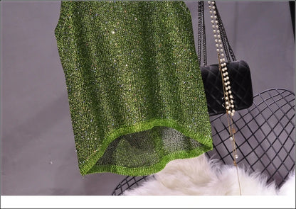 Tops Women 2023  Womens Fashion  Korean Tank Top  Heart Cut Out Top Sexy Hollow Out Bright Piece of Knitting Condole Belt Vest