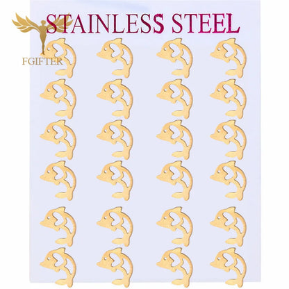 Wholesale Stainless Steel Earrings for Women Girl Animal Clover Flower Cat Bird Unicorn Bear Butterfly Dragonfly Dog Ear Studs